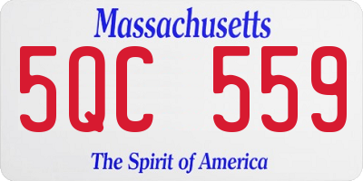 MA license plate 5QC559