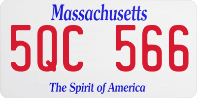 MA license plate 5QC566