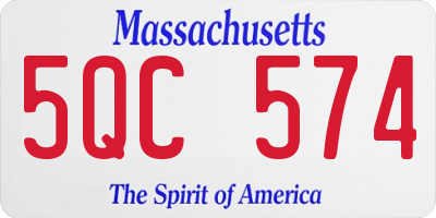 MA license plate 5QC574