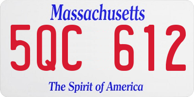 MA license plate 5QC612