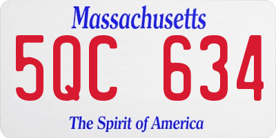 MA license plate 5QC634