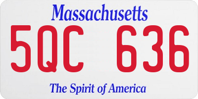 MA license plate 5QC636