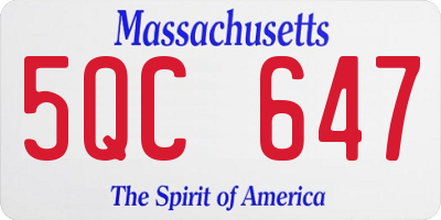 MA license plate 5QC647