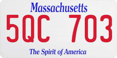 MA license plate 5QC703