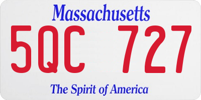 MA license plate 5QC727