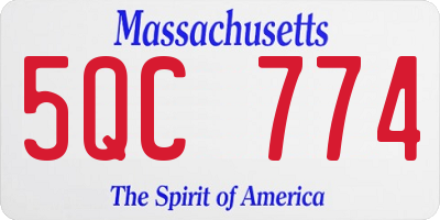 MA license plate 5QC774