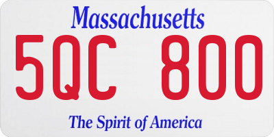 MA license plate 5QC800