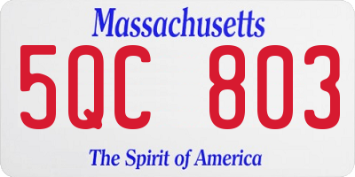 MA license plate 5QC803