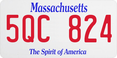 MA license plate 5QC824