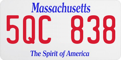 MA license plate 5QC838