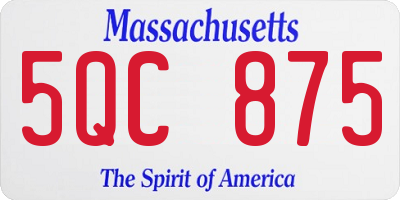 MA license plate 5QC875