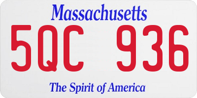 MA license plate 5QC936