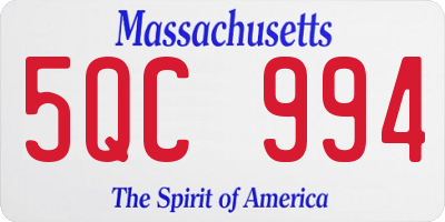 MA license plate 5QC994