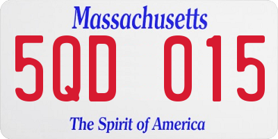 MA license plate 5QD015