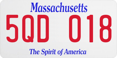MA license plate 5QD018