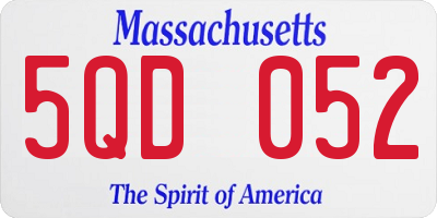 MA license plate 5QD052