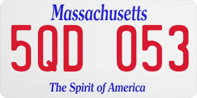 MA license plate 5QD053