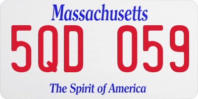MA license plate 5QD059