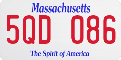 MA license plate 5QD086