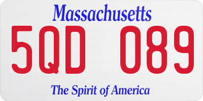 MA license plate 5QD089