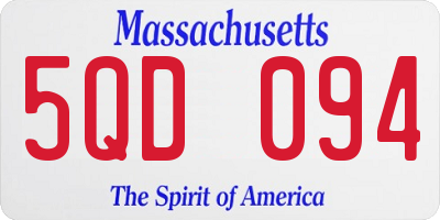 MA license plate 5QD094