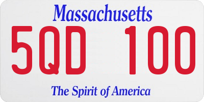 MA license plate 5QD100