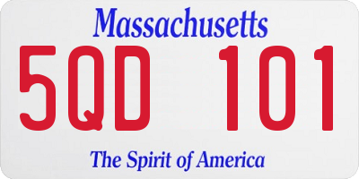 MA license plate 5QD101