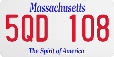 MA license plate 5QD108