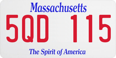 MA license plate 5QD115