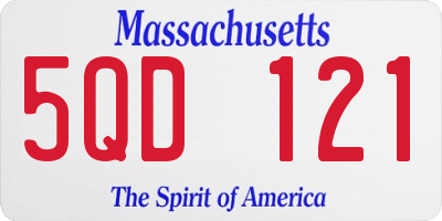 MA license plate 5QD121