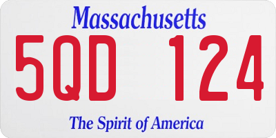 MA license plate 5QD124