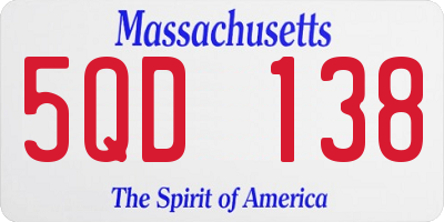 MA license plate 5QD138