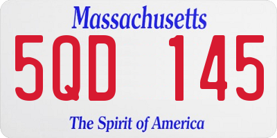 MA license plate 5QD145