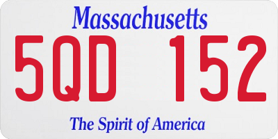 MA license plate 5QD152