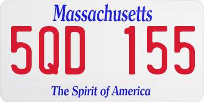 MA license plate 5QD155