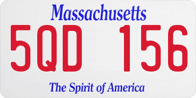 MA license plate 5QD156
