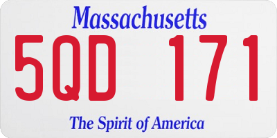MA license plate 5QD171