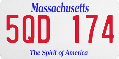 MA license plate 5QD174