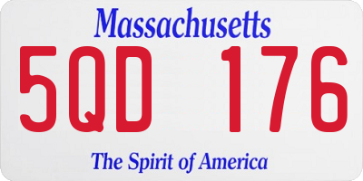 MA license plate 5QD176