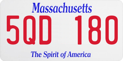 MA license plate 5QD180
