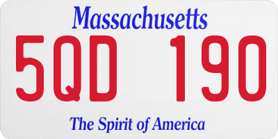 MA license plate 5QD190
