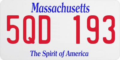 MA license plate 5QD193