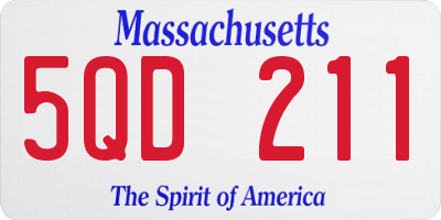 MA license plate 5QD211