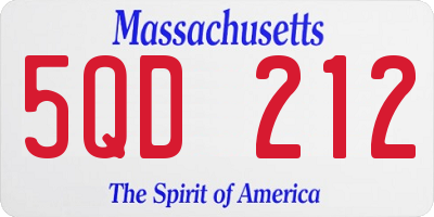 MA license plate 5QD212