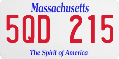 MA license plate 5QD215