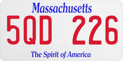 MA license plate 5QD226