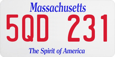 MA license plate 5QD231