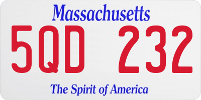 MA license plate 5QD232
