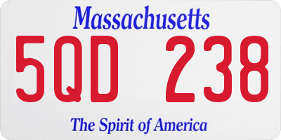 MA license plate 5QD238
