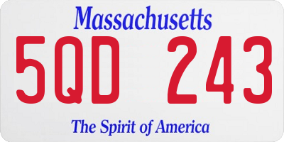 MA license plate 5QD243